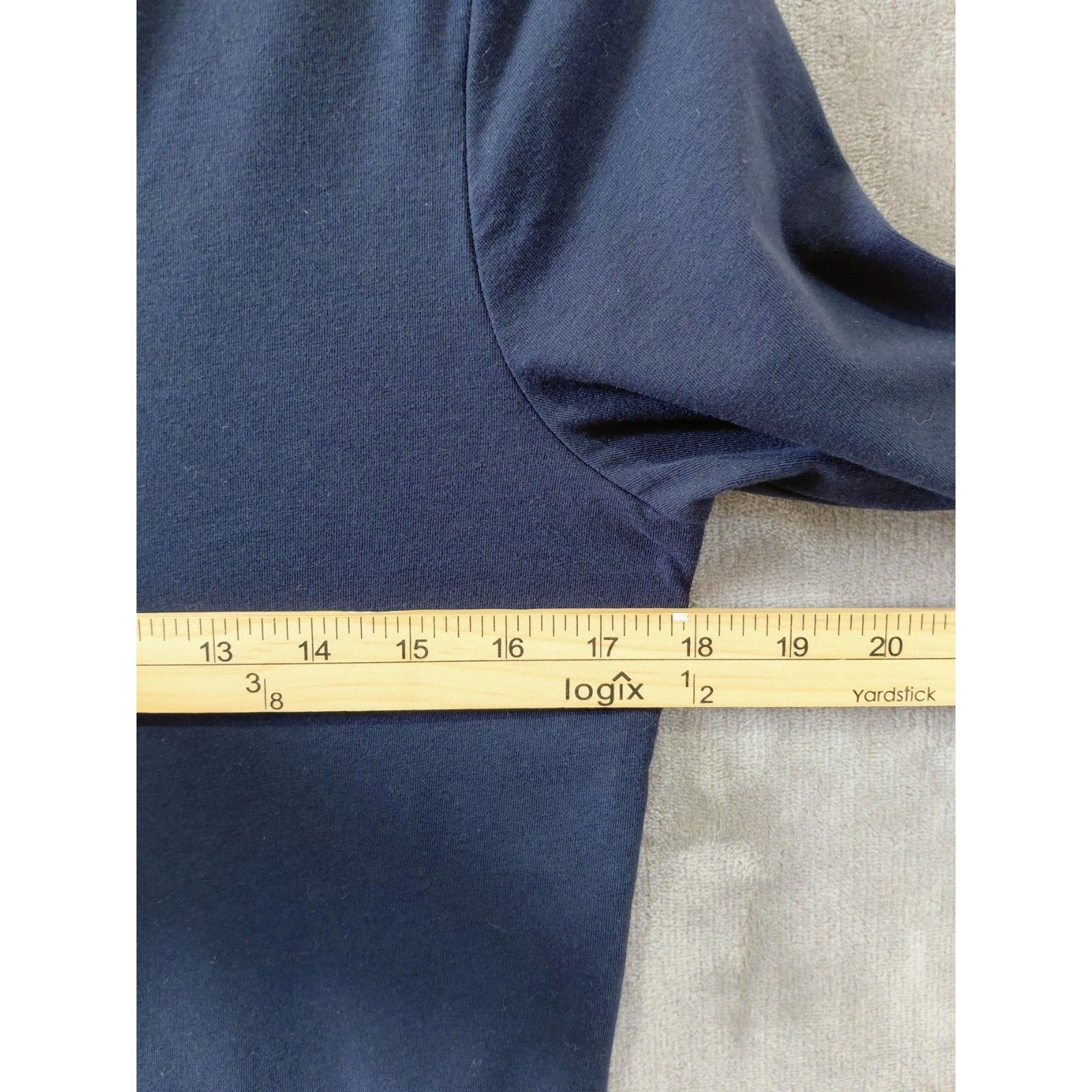 Standard James Perse Deep V-Neck Stretch Top Women's 4 (Xl) Navy Long Sleeve — image 7 of 8